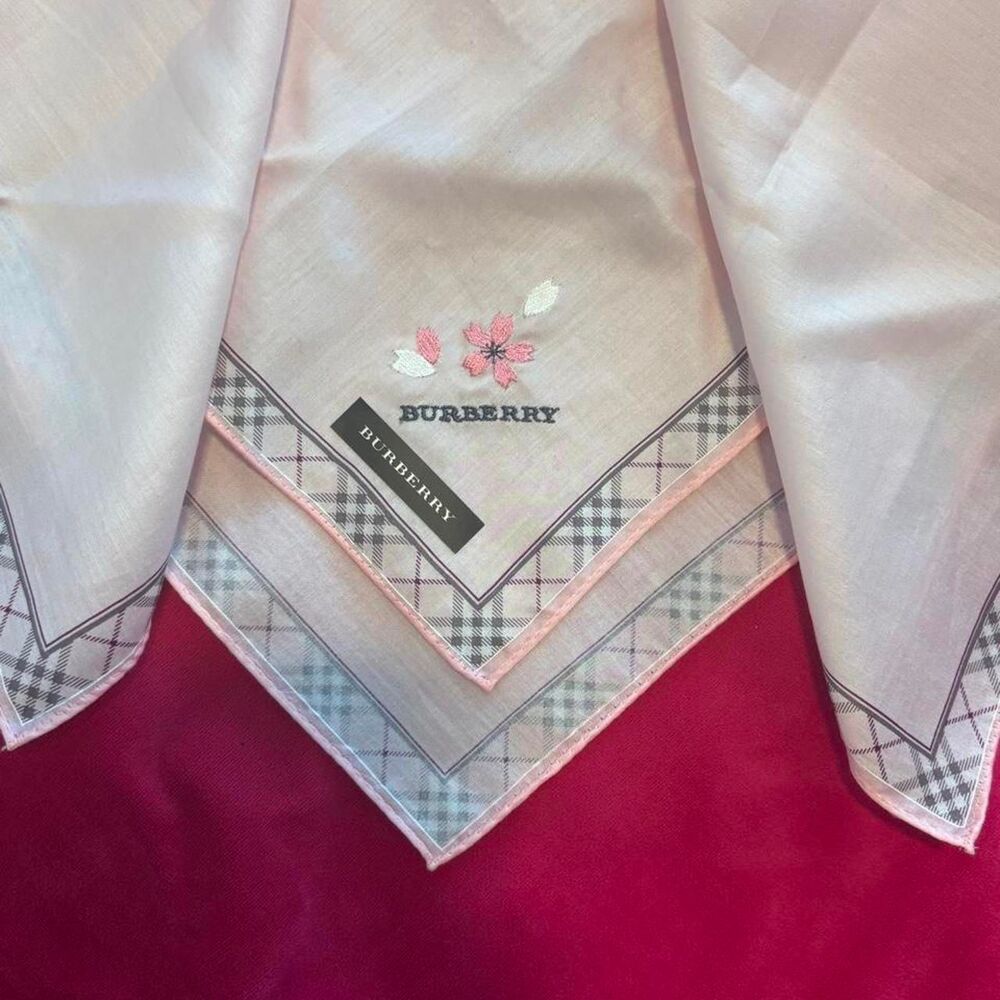 Burberry Vintage Baby Pink Handkerchief, Like New Condition